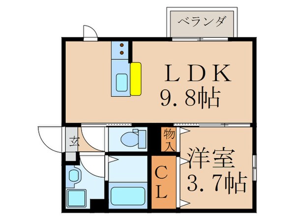 トレス苅田弐番館の物件間取画像